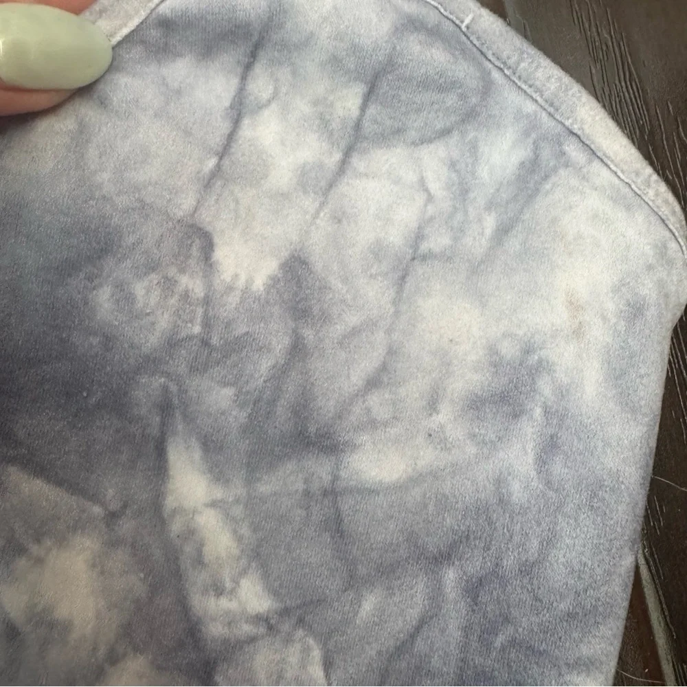 Free People Washed Tie-Dye Cropped Brami – Gray & Cream Marble XS/S - Picture 3 of 5